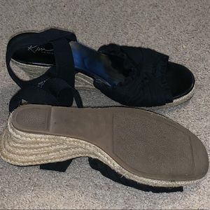 Black wedge sandles Kim Rogers